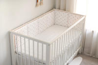 LALA - Cuna de Bebe envolvent de Algodón Puro anticolisión Combinación libre respaldo de Cama Gongsatin Rosa Pequeño árbol 30*30 LAVADO DE Pieza Entra, - details 0