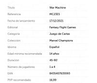 War Machine Heroes Marvel Champions Fantasy Flight Games - details 0