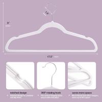 Juego de 15 Perchas de Terciopelo Antideslizantes con Ranuras para Hombros ,Colgador para ropa ,armario- Ahorro de Espacio - Blanco Roto - details 2