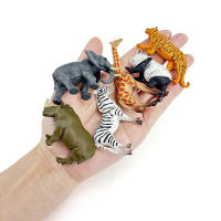 Juego De 12 Figuras De Animales Del África Selvaje Miniatura Realista Elefante Gacela Giraffa Gnu Gorila León Tigre Juguetes Educativos Para Niños - details 5