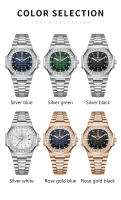 Reloj De Hombre POEDAGAR Lujo Cuadrado Impermeable Luminoso Con Fecha Reloj De Pulsera Casual De Acero Inoxidable Quartzo - details 7