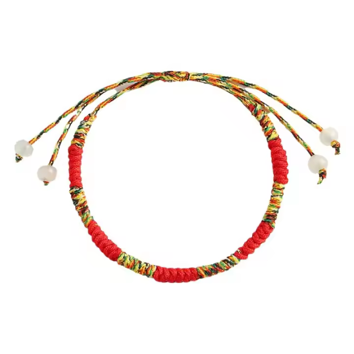 Pulsera para Mujer, pulsera de Cuerda Roja Tejida a mano con desnudo de Diamante de Colores, Regalo de San Valentín para Niños. - 1