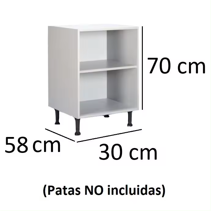 MUEBLE KIT COCINA BLANCO BAJO FONDO 58 VARIAS MEDIDAS - 1