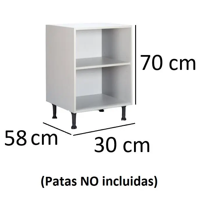 MUEBLE KIT COCINA BLANCO BAJO FONDO 58 VARIAS MEDIDAS - 1