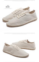 Zapatos Planos Casuales De Lino Clásicos Para Hombres Y Mujeres Mocasines De Canvas Moda Zapatería Pesca Talla Grande - details 16