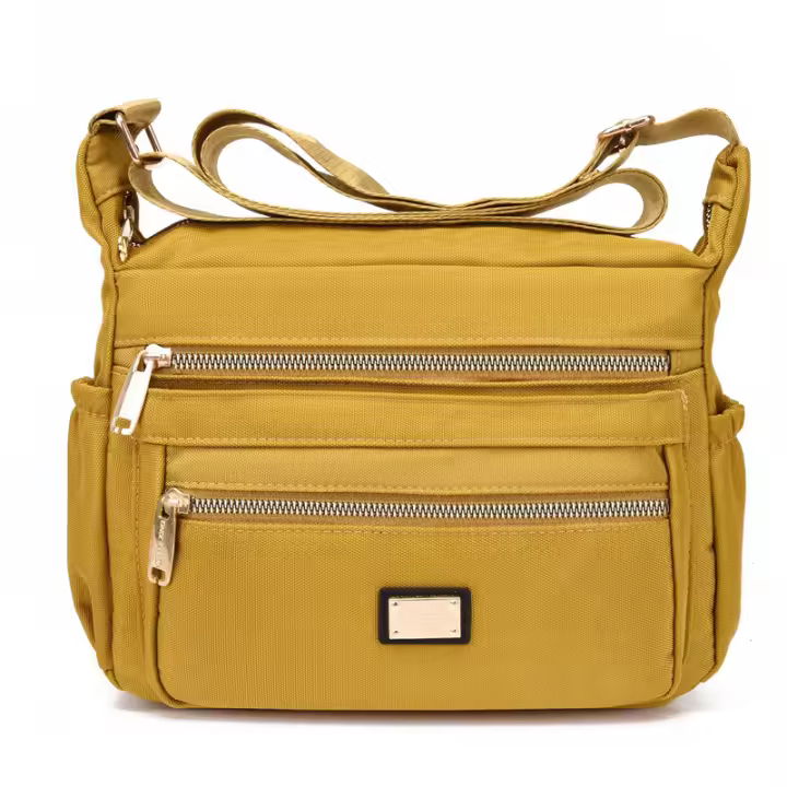 Bolso Cruzado De Mujer En Tela Oxford Simple Bolso De Hombro Multicapa Impermeable Monedero Lady Bolsa De Mano Estilo Fashion - 1