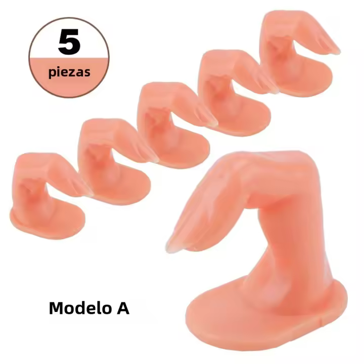 1/5/10Pcs Uñas De Acrílico De Práctica En Plástico Fingers Modelos Para Entrenamiento De Manicura Herramientas De Exhibición De Uñas - 1