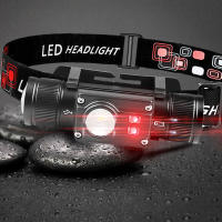 Linterna Frontal Tipo-C Con LED Blanco Rojo Regulable 18650 Para Caza Memoria Función Lámpara Frontal Recargable Impermeable - details 0
