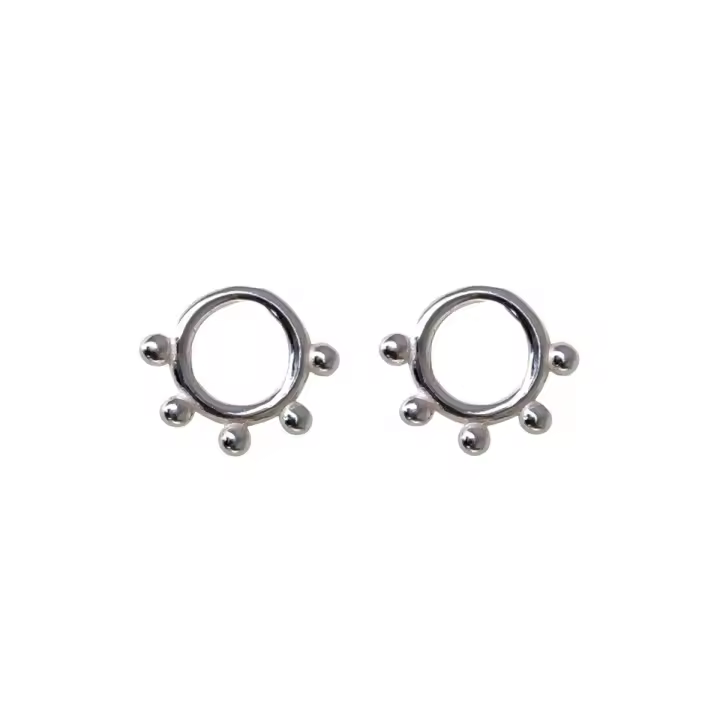 Inmaculada Romero Pendientes Plata Ley 925m Mujer Karma 10mm Presión - 1