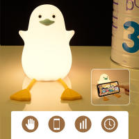 Lámpara Nocturna De Silicona En Forma De Pato LED Recargable Por USB Para Decoración De Habitación De Niños Con Interruptor Táctil Regalo De Cumpleaños - details 15
