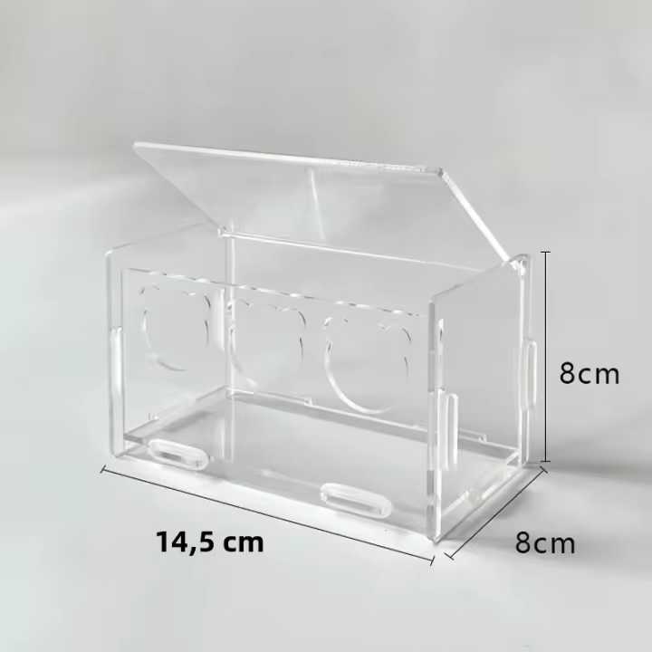 Alfombra De Alimentos Para Pollos En Acrílico Transparente Y Antisalpicaduras Gran Capacidad Con 3/5 Agujeros RUTIN Feeder Para Granos - 1