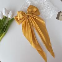 Pinza Para El Cabello De Estilo Coreano Para Mujeres Roja Con Lazo Y Abanico De Cinta Larga Accesorios De Cabello De Tela Cute/románticos - details 12
