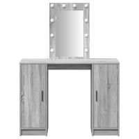 Mesa de tocador vidaXL con luces LED gris Sonoma 102x33x135 cm - details 3