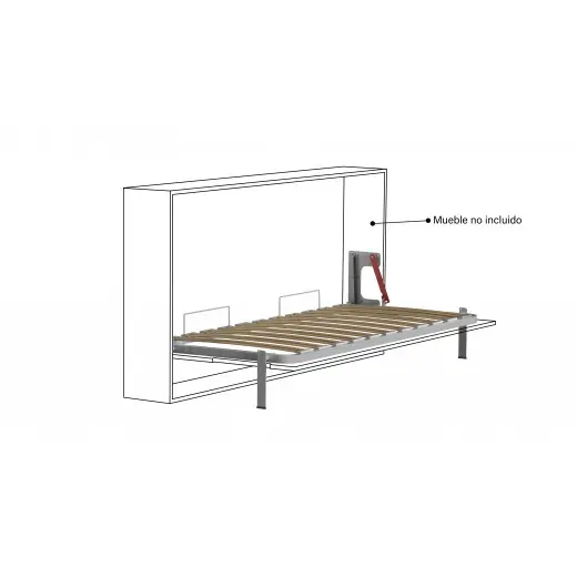 SOMIER HORIZONTAL 135x190 GRIS PATA BASCULANTE - 1