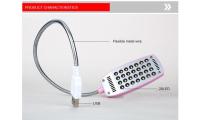 Lámpara De Lectura MeeToo Con 28 LEDs Luz De Libro LED USB Ultra Brillante Flexible 4 Colores Para Portátil Notebook PC Computer - details 1