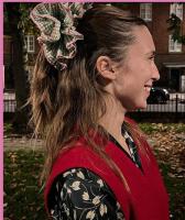 Scrunchies Pequeñas Para Mujer Diseño Veraniego Cuatro Capas Rayadas Algodón Puro Borde Extra Grande Lazo Para Cabello - details 8