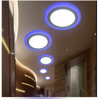 Lámpara Panel LED De Techo Revestido 6W 9W 16W 24W Luz De Decoración Para El Hogar Cambio De Color Azul Y Blanco Redondo Y Cuadrado - details 11