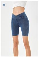 Shorts vaqueros de Mujer Push up Cruzada cinturón con bolsos y stretch - details 5