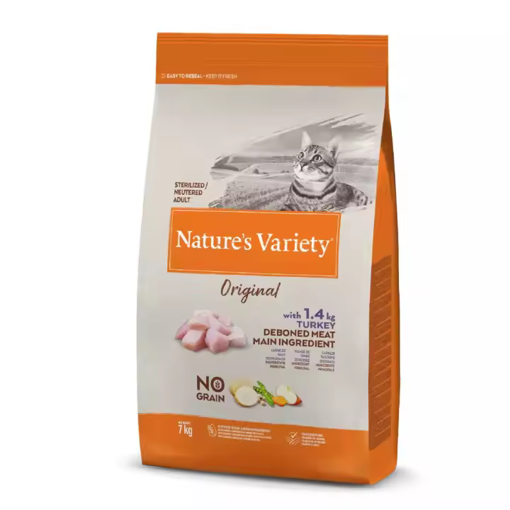Natures Variety Original Grain Free Sterilizado Pavo 7kg. Alimento Seco gato - 1