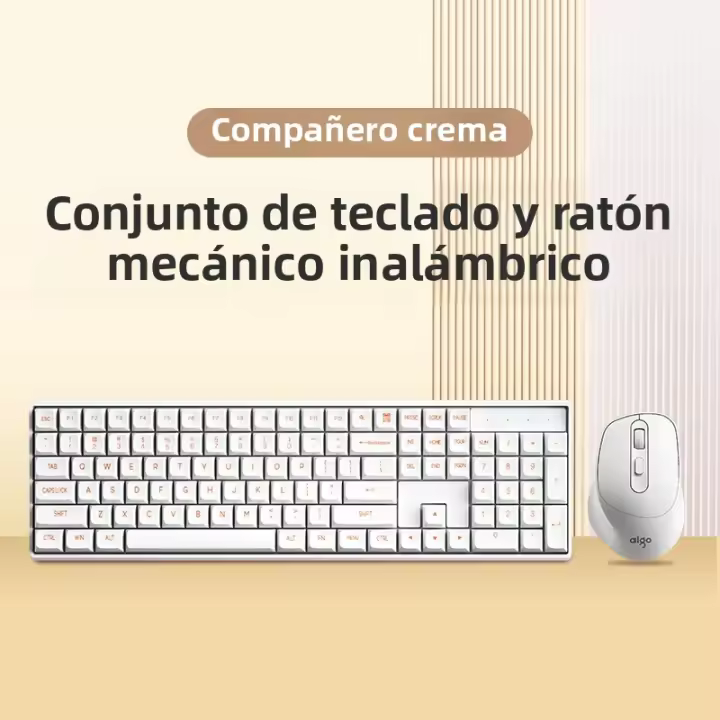 Teclado Mecánico Aigo CK104 Con Ratón Inalámbrico 2.4G Juego Rojo Switch 106 Teclas Ergonómicas 4 Botones Ratón Para Gamer - 1