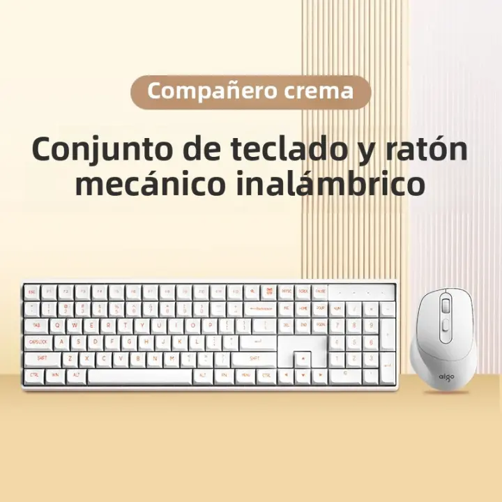 Teclado Mecánico Aigo CK104 Con Ratón Inalámbrico 2.4G Juego Rojo Switch 106 Teclas Ergonómicas 4 Botones Ratón Para Gamer - 1