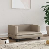 vidaXL Cama para perros de cuero sintético 60x40x30 cm Color Capuchino,  Crema,  Gris y mas - details 0