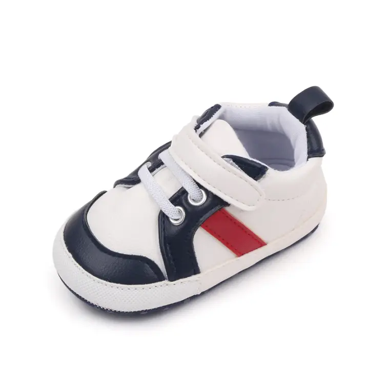 Zapatos Casuales Para Bebés Anti-deslizantes Suaves De Cuero PU Y Suela De Algodón Para Niños Y Niñas BHM3009 Color Marrón/Rojo/Negro Tallas 11/12/13 - 1