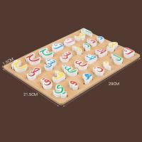 Puzzle De Madera 3D Para Niños Juego Educativo De Letras Y Números Tangram Tablero De Aprendizaje Mano Grabación Juguete Cognitivo - details 12