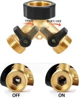 Distribuidor en Y, 3/4 grifo de lavadora doble de latón de alta resistencia, adaptador de conector de manguera con válvula de cierre para fontanería, grifo de lavadora doble, jardín - details 2