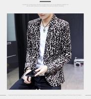 Chaleco De Moda Para Hombre Estampado De Leopardo Estilo Británico Casual Slim Para Bodas Y Trabajo Cierre Único Largo Completo - details 9