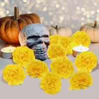 10Pcs Flores Artificiales De Marigold Mexicanas Para Decoración De Halloween Dia De Los Muertos Y Fiestas DIY De Hogar - details 1