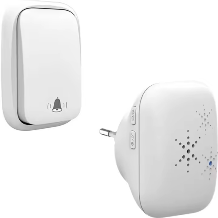 Timbre Inalámbrico y Sin Bathería Exterior Impermeable IP 65 Primavera Humeda, Blanco - 1
