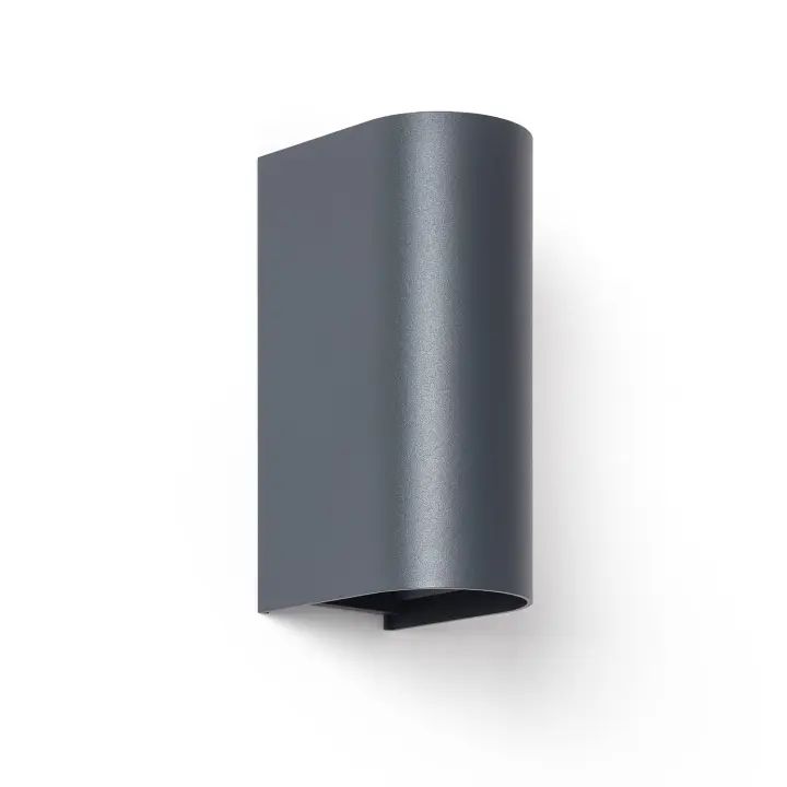 Ledkia Aplique de Pared Exterior LED 10W Aluminio Iluminación Doble Cara CCT Seleccionable Denny Round Large Antracita - 1