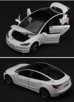 Nueva 2024 Tesla Model 3 En Miniatura 1:32 Coche De Juguete De Aleación Con Sonido Y Luz Metal Casting Para Niños Vehículo - details 8