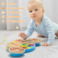 Teclado De Madera Con Batería Y Luz Juguete Educativo Para Bebés De 12 Meses Instrumento Musical Con Animales De Peluca Regalos Para Niños - details 4