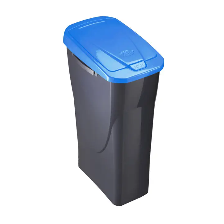 Cubo 15 litros ecobin con tapa color negro/azul 21,5x31x42cm mondex - 1