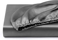 Sábana ajustable de satén tamaño queen, juego de 3 piezas con funda de almohada y bolsillo profundo suave, antiarrugas, resistente a la decoloración, transpirable, totalmente elástica (Queen, gris oscuro) - details 4