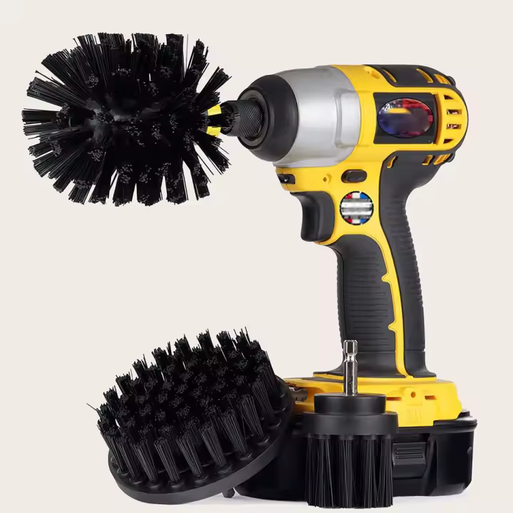 Kit De Escobillas De Limpieza Eléctricas 3Pcs 2/3.5/4' Para Alfombras Vidrio Ruedas De Coche Nylon Escobillas Redondas Para Limpieza General - 1
