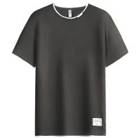 Camiseta De Verano Para Hombre Con Letras Y Bordados En Contraste 2 En 1 Algodón Camiseta Basic Sencilla Manga Corta Estilo Casual - details 13