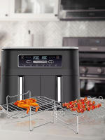 2Pcs Rack De Fritura Con 4 Palillos Para Barbacoa Para Asadores De Doble Cesta De Acero Inoxidable 304 Accesorios De Air Fryer - details 7