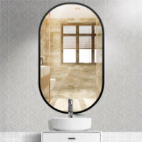 Espejo Ovalado de Baño 60x90 cm – Marco de Aluminio Negro – Montaje Horizontal o Vertical – Decorativo para Salón, Entrada o Pasillo - details 3