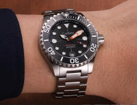 Reloj De Pulsera Mecánico CADISEN AQUA DIVER 2024 Para Hombre Lujo Resistente Al Agua 100M Con Movimiento Automático NH35A Cristal De Zafiro Luminoso Y Calendario Completo - details 14
