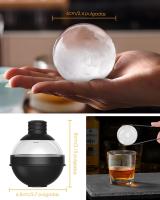 Cubiteras para Hielo Grande de silicona para Whiskey-Set de 4 con tapa de Embudo 2 en 1 - Moldes de Cubitos de Hielo redondo de 6cm para cóceles de Bourbon-Liberación rápido-Large Cube tray - details 3
