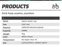 Botella De Agua Para Ciclismo X-TIGER 650ml Copa Sujeta Para Bicicleta De Montaña Y Carretera Deportiva Al Aire Libre Portátil Ligero Equipo De Ciclismo - details 2