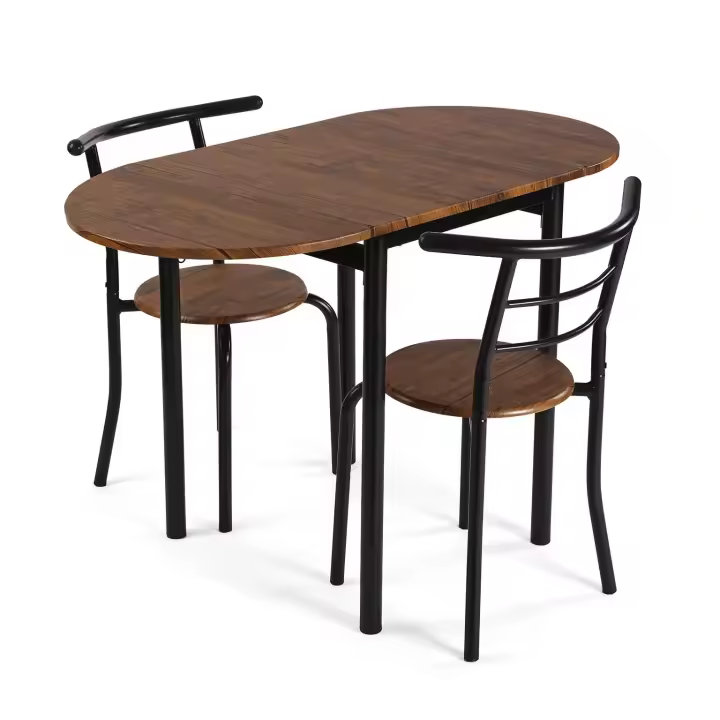 Versa Elsa Set de mesa de Comedor y dos sillas, Set de 3 piezas, Medidas (Al x L x An) 30 x 4,3 x 30 cm, , Color Negro - 1