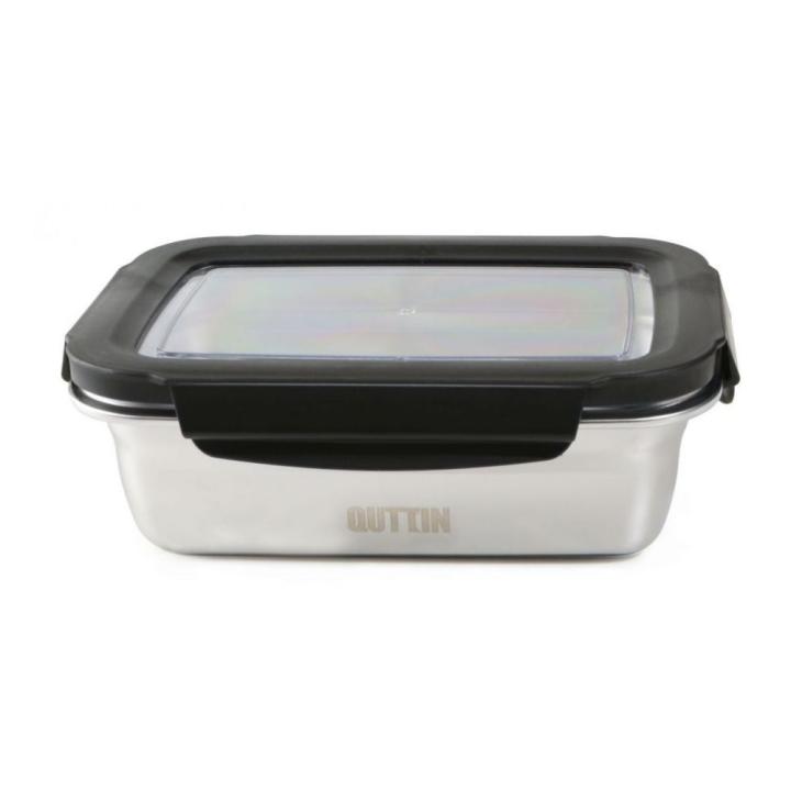 QUTTIN Fiambrera de Acero Inox apto para Microondas y Horno  0.6-1L  Tupper Fiambrera de Acero Inoxidable con tapa hermética, ideales para la conservación y cocción de comida - XOCOTŌ®
