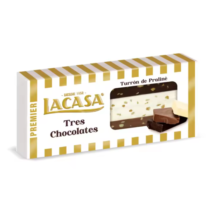 Lacasa Turrón de Tres Chocolates 250 G - 1