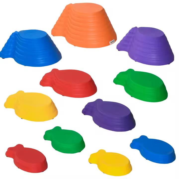 Outsunny River Stones 11 Piedras de Equilibrio para niños pequeños Trampolín para Interiores y Exteriores Juego de Equilibrio Soporta hasta 100 kg Antideslizante Apilable - 1