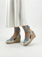 Calzados soraia, Sandalias Alpargatas de Cuña para Mujer con Tiras Cruzadas y Cordones para Atar al Tobillo, Calzado de Verano Bohemio - details 0