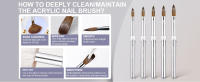 Cepillo De Uñas De Cabello Kolinsky 100 Pieza Con Mango De Metal Plata Para Manicura Y Extensión De Uñas Pincel Para Polvos De Gel Y Lámpara LED - details 10